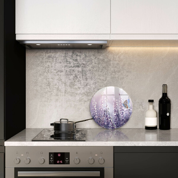 Kuchynská doska zo skla Poľné kvety a motýľ