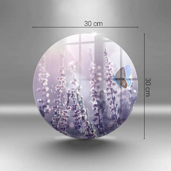 Kuchynská doska zo skla Poľné kvety a motýľ