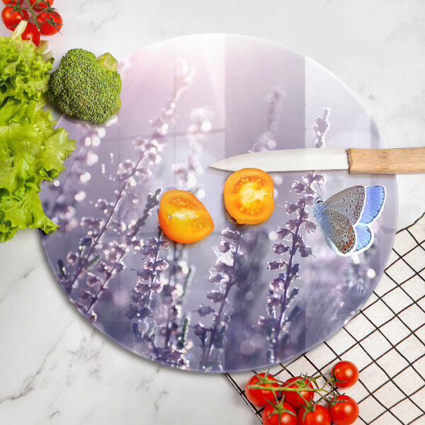 Kuchynská doska zo skla Poľné kvety a motýľ