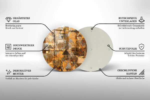 Kuchynská doska zo skla Bezšvový vzor geometrických útvarov