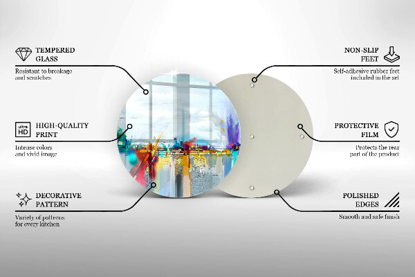 Kuchynská doska zo skla Maľovaná abstrakcia