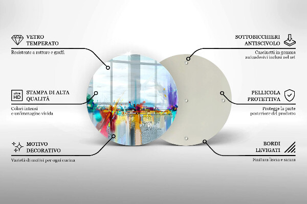 Kuchynská doska zo skla Maľovaná abstrakcia