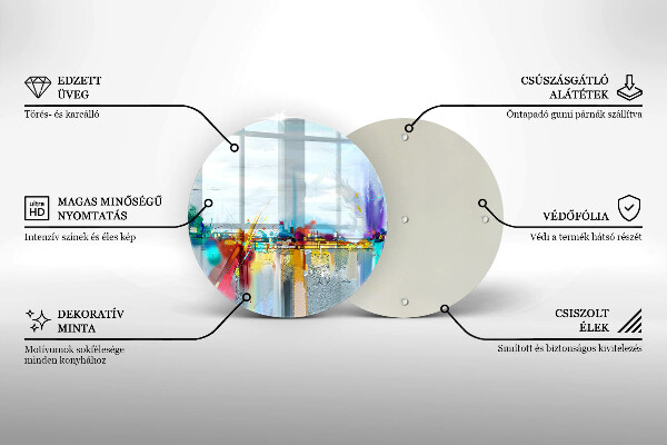 Kuchynská doska zo skla Maľovaná abstrakcia