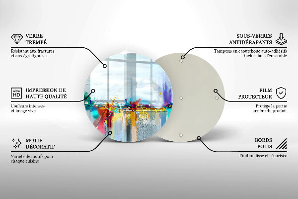 Kuchynská doska zo skla Maľovaná abstrakcia