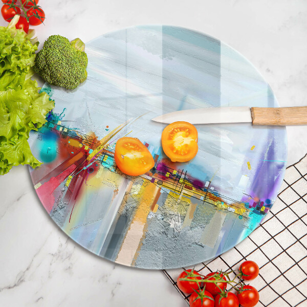 Kuchynská doska zo skla Maľovaná abstrakcia