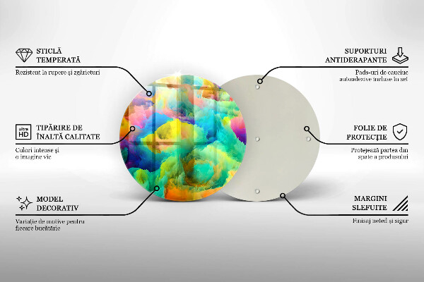 Kuchynská doska veľká zo skla Farebná abstrakcia