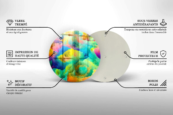 Kuchynská doska veľká zo skla Farebná abstrakcia