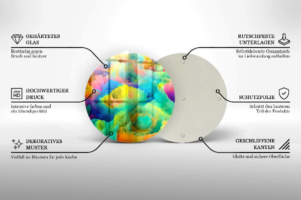 Kuchynská doska veľká zo skla Farebná abstrakcia