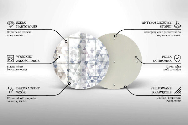 Kuchynská doska veľká zo skla Vzor trojuholníkov
