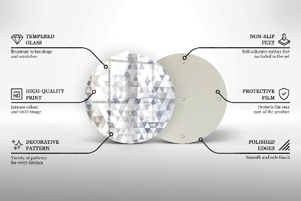 Kuchynská doska veľká zo skla Vzor trojuholníkov