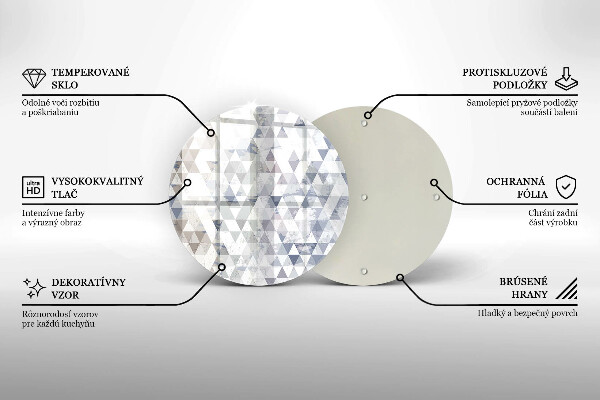 Kuchynská doska veľká zo skla Vzor trojuholníkov