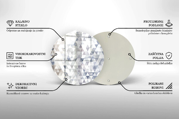 Kuchynská doska veľká zo skla Vzor trojuholníkov
