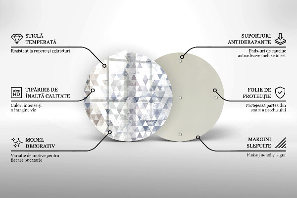 Kuchynská doska veľká zo skla Vzor trojuholníkov