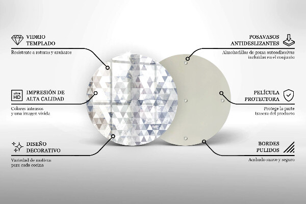 Kuchynská doska veľká zo skla Vzor trojuholníkov