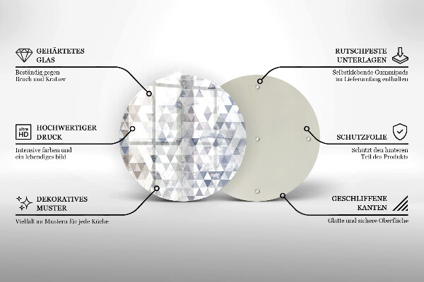 Kuchynská doska veľká zo skla Vzor trojuholníkov