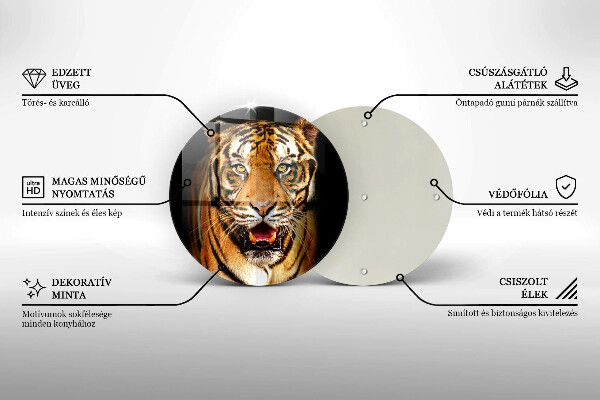 Kuchynská doska veľká zo skla Divoké zviera tiger