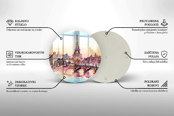 Kuchynská doska zo skla Krajina Parížskej Eiffelovej veže