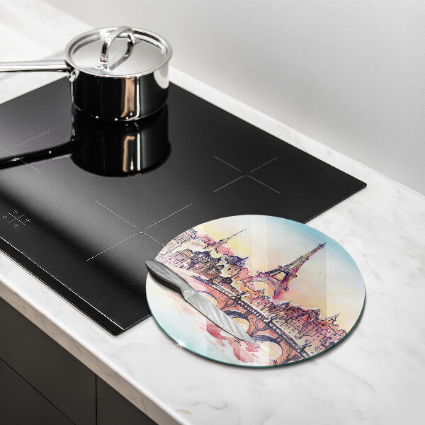 Kuchynská doska zo skla Krajina Parížskej Eiffelovej veže