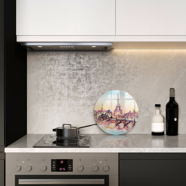 Kuchynská doska zo skla Krajina Parížskej Eiffelovej veže