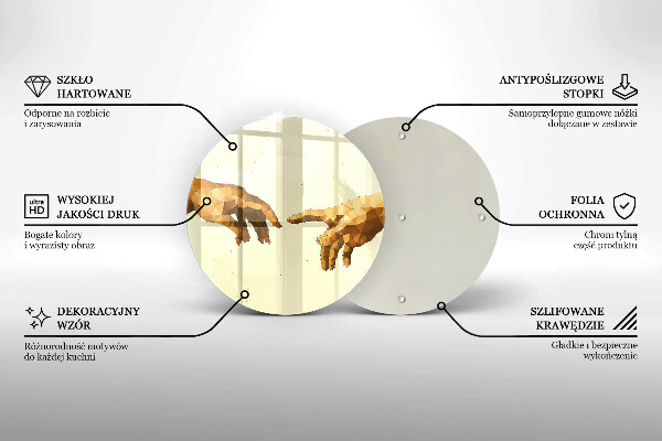 Kuchynská doska zo skla Stvorenie Adamových rúk