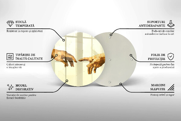 Kuchynská doska zo skla Stvorenie Adamových rúk
