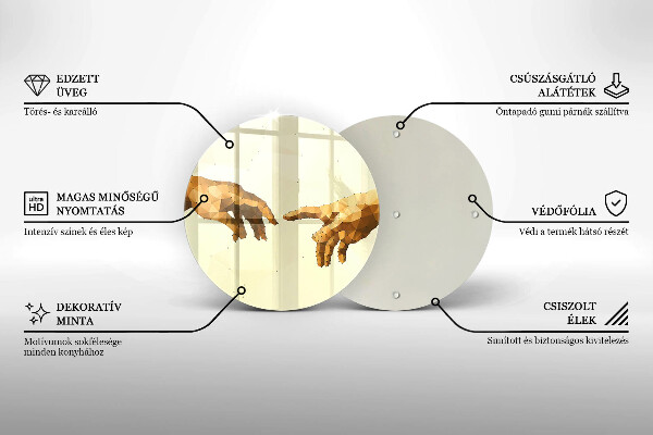 Kuchynská doska zo skla Stvorenie Adamových rúk