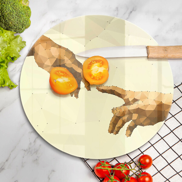 Kuchynská doska zo skla Stvorenie Adamových rúk