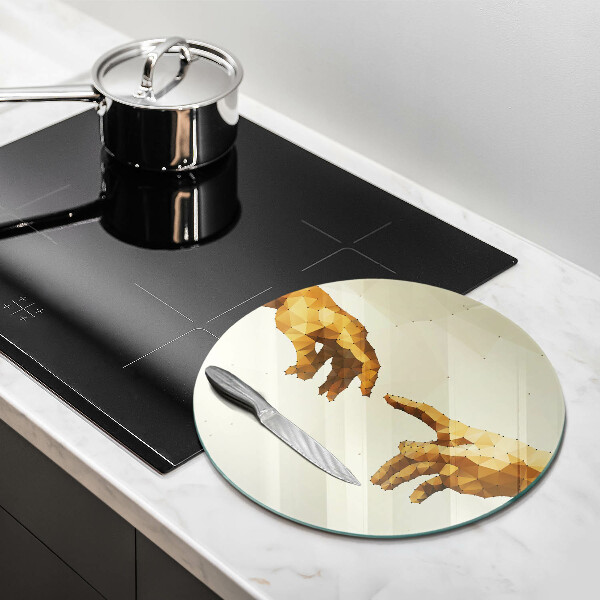 Kuchynská doska zo skla Stvorenie Adamových rúk