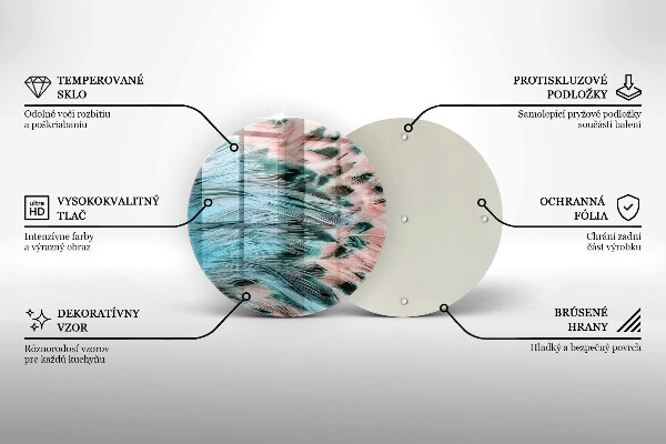 Kuchynská doska zo skla Boho vtáčie perie