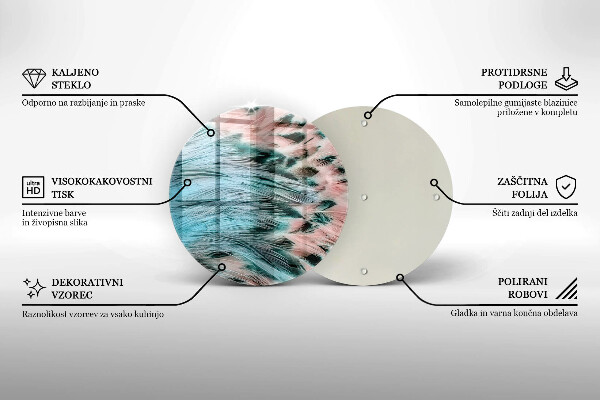 Kuchynská doska zo skla Boho vtáčie perie