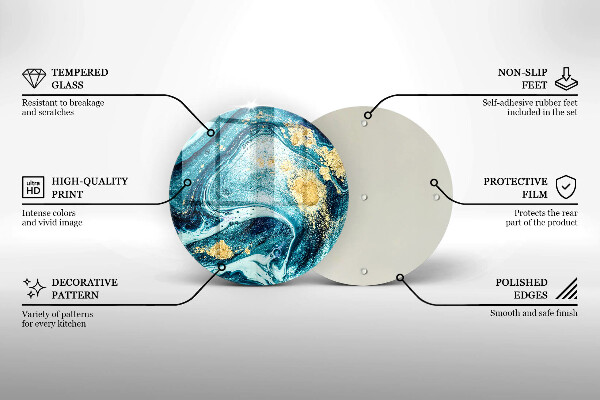 Kuchynská doska zo skla Modré zlato abstrakcia