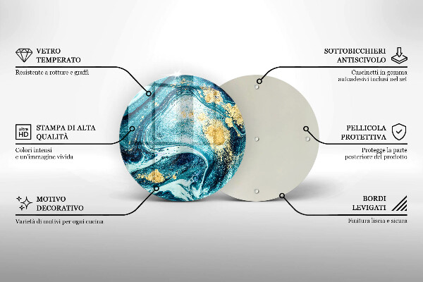Kuchynská doska zo skla Modré zlato abstrakcia