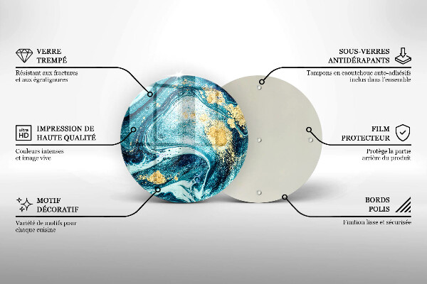 Kuchynská doska zo skla Modré zlato abstrakcia