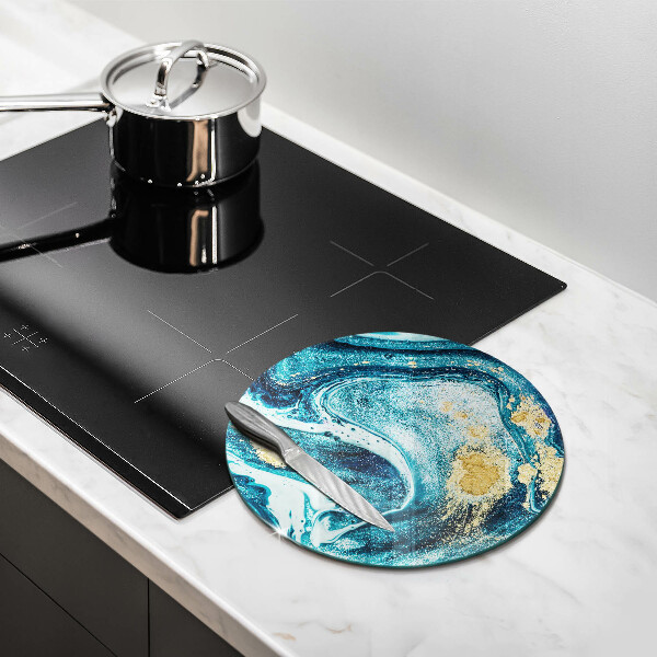 Kuchynská doska zo skla Modré zlato abstrakcia