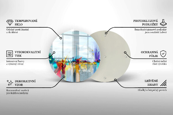 Kuchynská doska zo skla Maľovaná abstrakcia