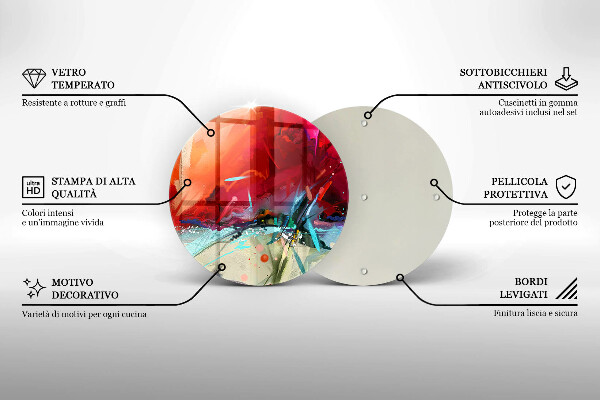 Kuchynská doska zo skla Maľovaná abstrakcia