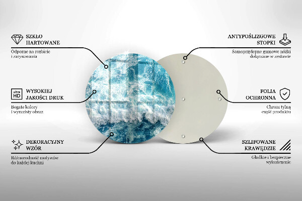 Kuchynská doska zo skla Vlny morskej vody