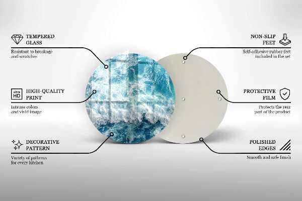 Kuchynská doska zo skla Vlny morskej vody