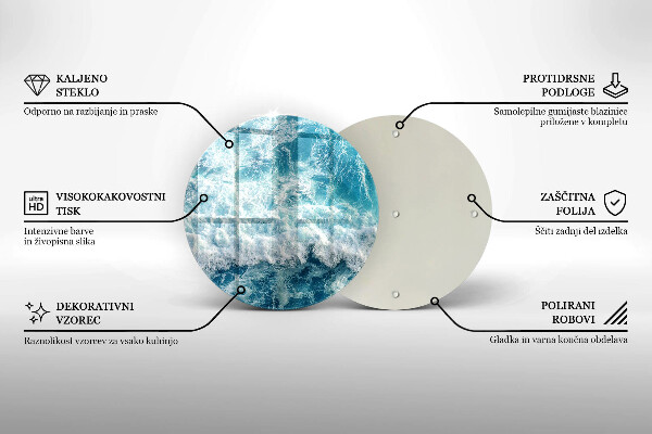 Kuchynská doska zo skla Vlny morskej vody