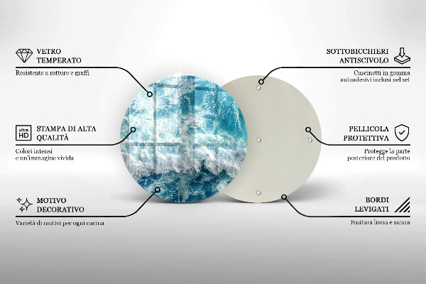 Kuchynská doska zo skla Vlny morskej vody