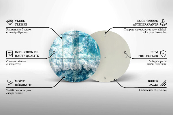 Kuchynská doska zo skla Vlny morskej vody