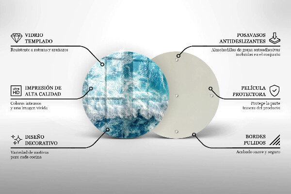 Kuchynská doska zo skla Vlny morskej vody