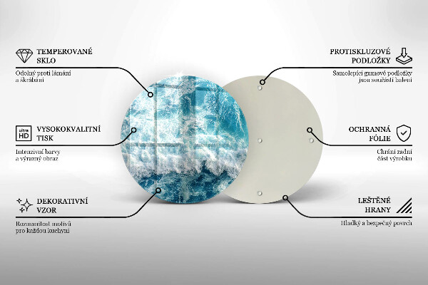 Kuchynská doska zo skla Vlny morskej vody
