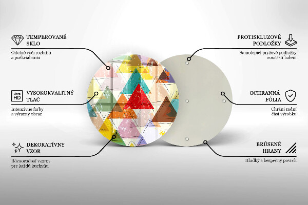 Kuchynská doska veľká zo skla Maľované trojuholníky
