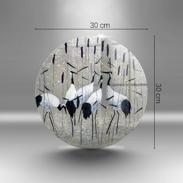 Kuchynská doska veľká zo skla Japonské žeriavy