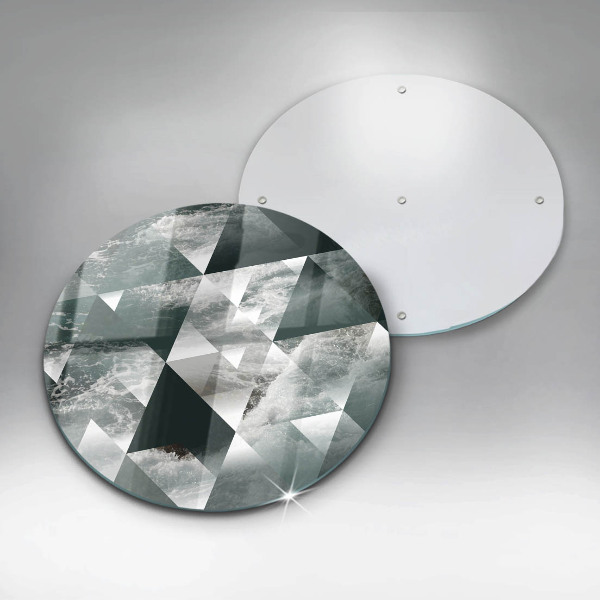 Kuchynská doska veľká zo skla Trojuholníky a voda