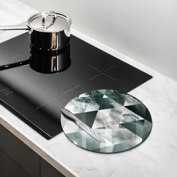 Kuchynská doska veľká zo skla Trojuholníky a voda
