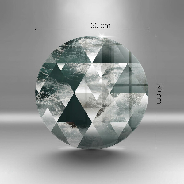 Kuchynská doska veľká zo skla Trojuholníky a voda