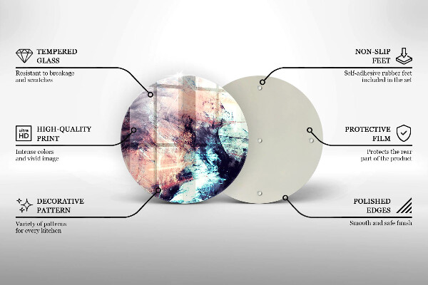 Kuchynská doska veľká zo skla Maľovaná abstrakcia