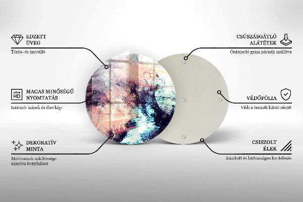 Kuchynská doska veľká zo skla Maľovaná abstrakcia